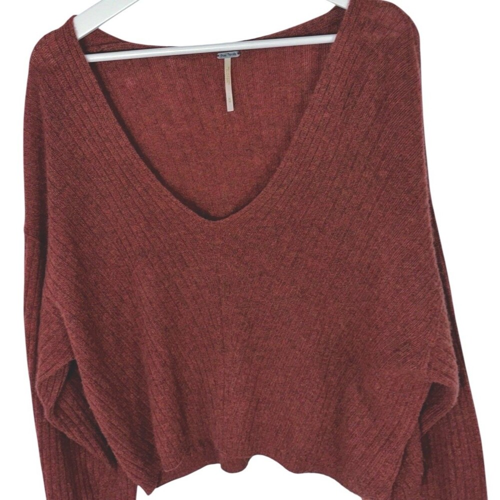 Free People Elias Sweater Medium 100% Cashmere Soft Breathable Rust ob122032 - Picture 4 of 12